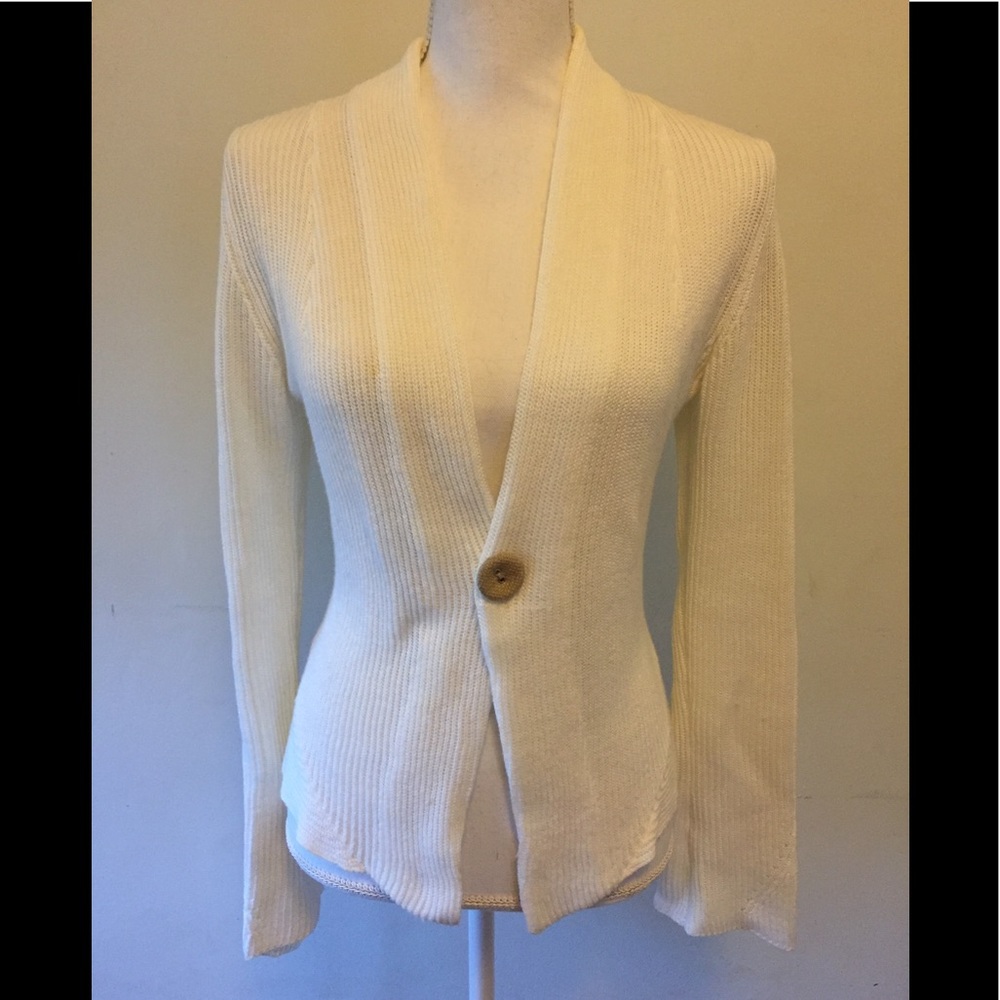 SOLD Brunello Cucinelli white ribbed sweater - Picture 1 of 8